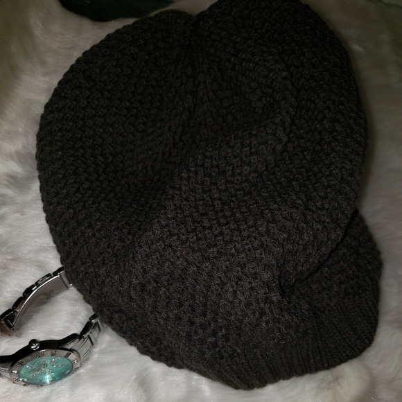 Waffle Knit Darker Gray Beanie - Picture 2 of 2